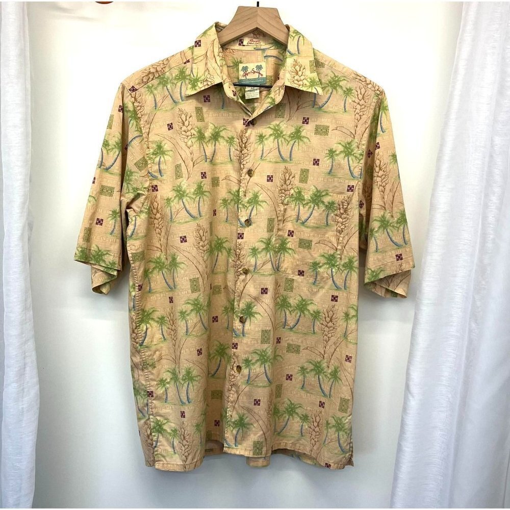 Reyn Spooner Regency Cotton Lawn Men's Button Down Hawaiian Shirt Size MED